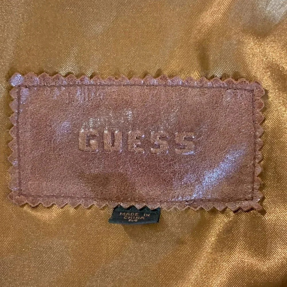 Guess Women's Vintage 100% Genuine Leather 90's Button Up Mid Length Coat Size M - Picture 6 of 11